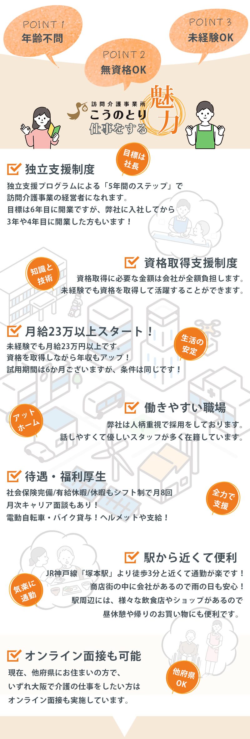 訪問介護「こうのとり」の魅力